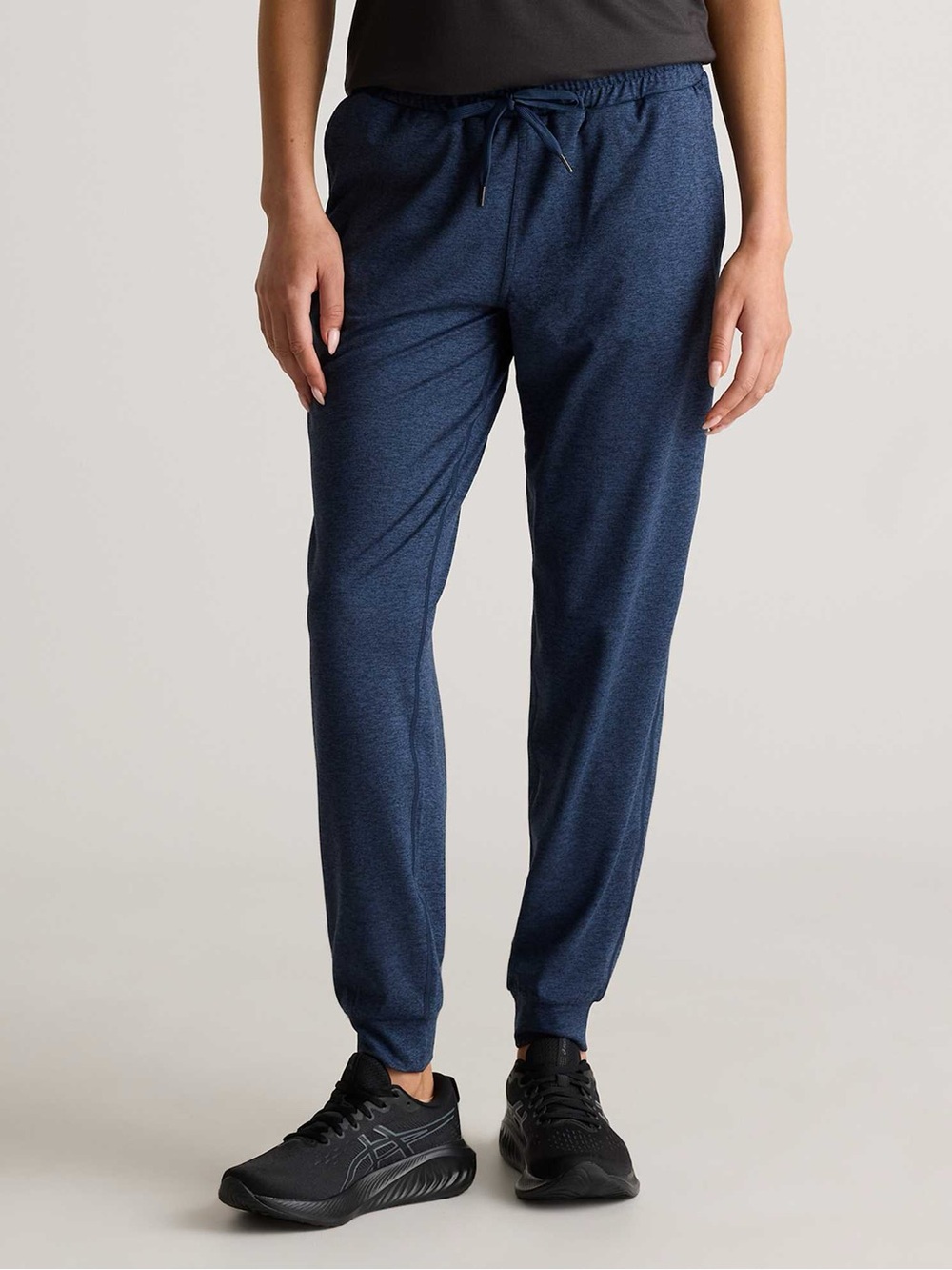 Quince Flowknit Mid rise soft joggers - Navy blue